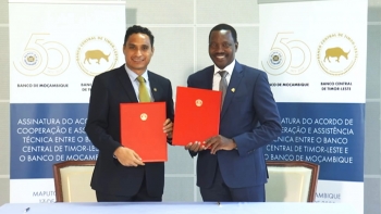 Imagem de Bancos centrais de Moçambique e Timor-Leste assinam acordo de assistência técnica