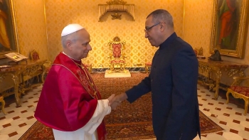 Imagem de Presidente da República de São Tomé e Príncipe recebido pelo Papa Leão XIV